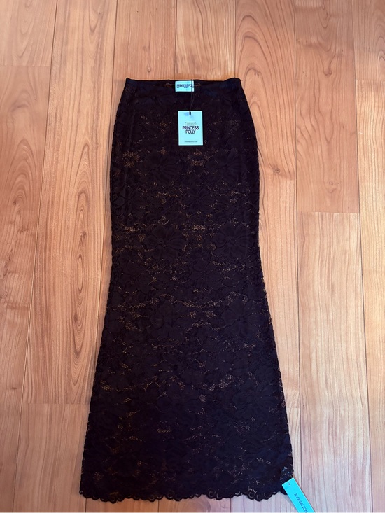 Princess Polly Dresses & Skirts - Princess Polly Black Floral Lace Maxi Skirt